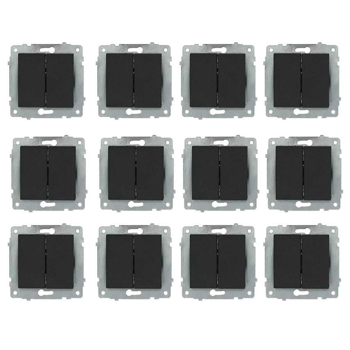 Ovivo Grano Siyah Komütatör 12'li Paket Çerçevesiz  (Mekanizma)