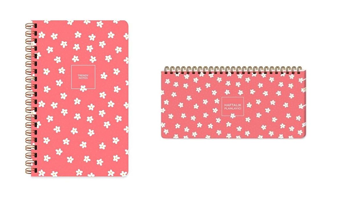 Sert Kapak Spiralli Minik Papatya 13x21 Defter ve Haftalık Planner