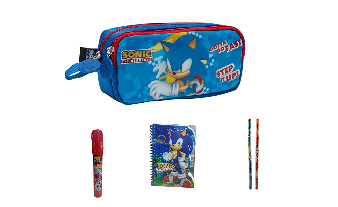 Sonic Kalem Kutu-2 Adet Kalem-1 Adet Roket Silgi ve Not Defteri