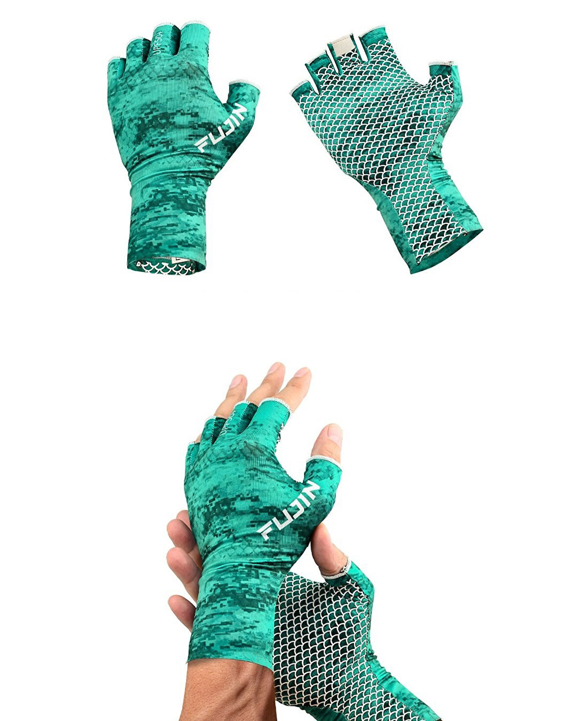 Fujin Pro Angler Summer Gloves Green L/XL