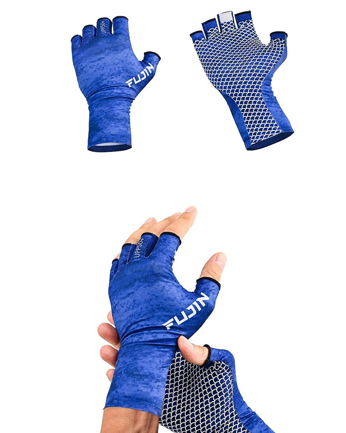 Fujin Pro Angler Summer Gloves Blue L/XL