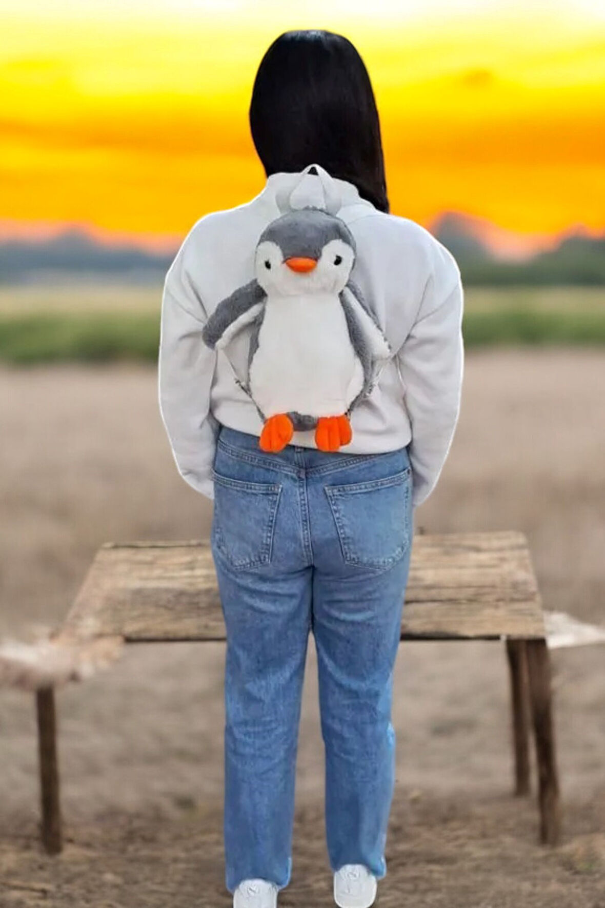 Pingu Penguen 50cm Oyuncak Peluş Çanta Sırt Çantası