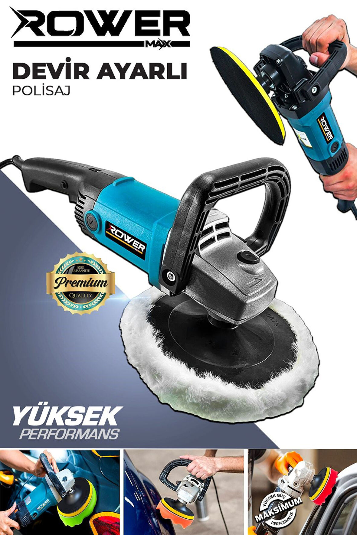 Rowermax Alman Stark 99765VFX 6 Kademe Devir Ayarlı Polisaj Makinesi Zımpara Pasta Cila