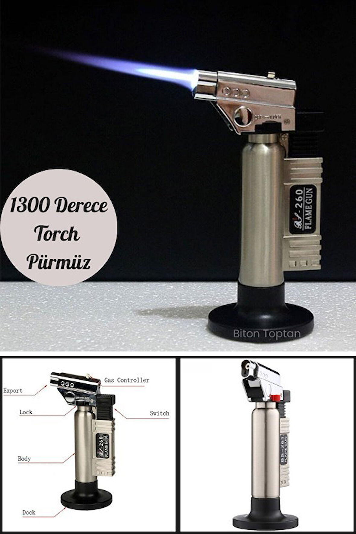 Metal Kasa Torch Pürmüz Çakmak Tıbbi Diş Pürmüzü 1300 Derece Isı Tabancası Aşcı Pürmüzü