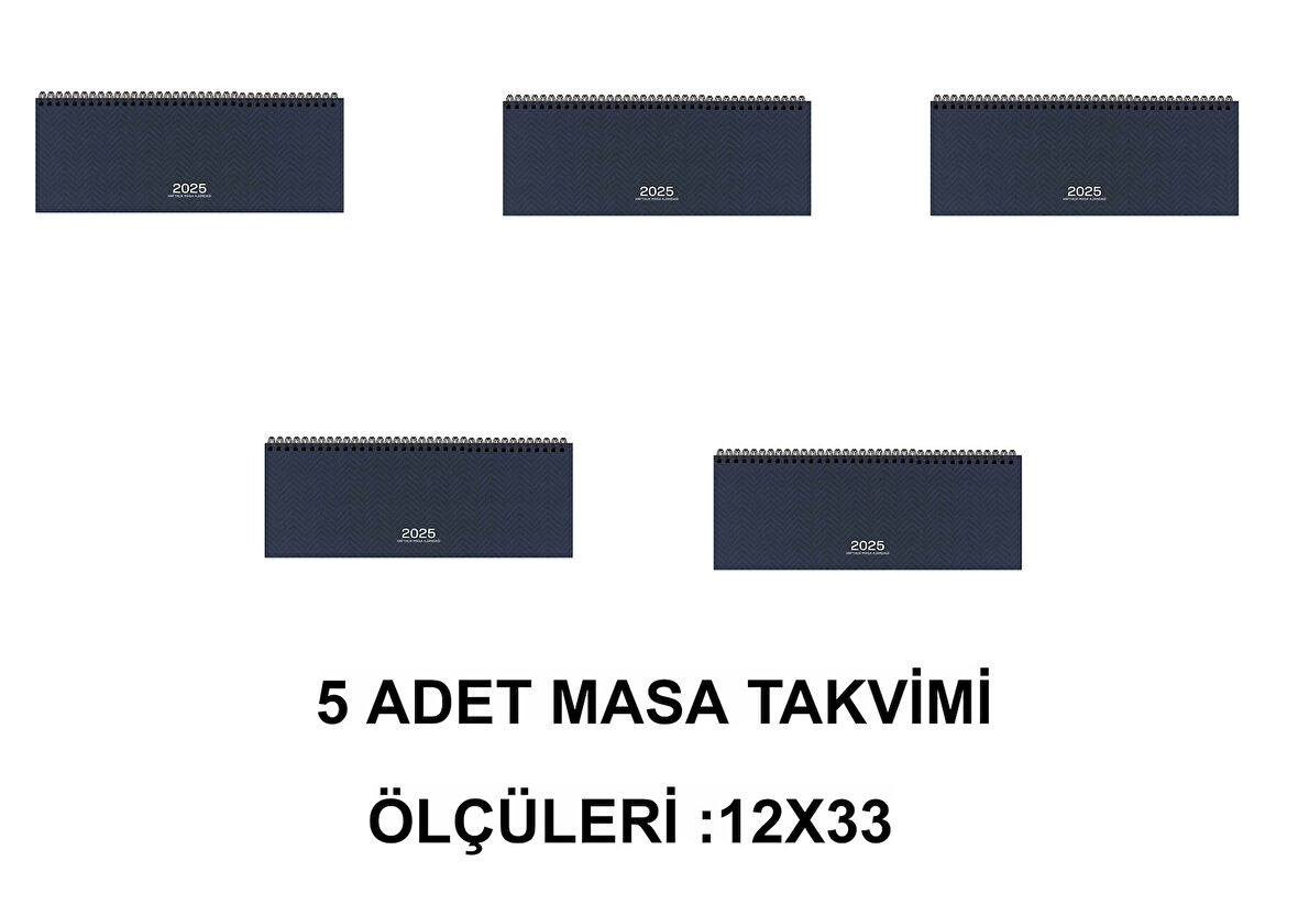 2025 Yılı  12x33,5 Haftalık Masa Ajandası-lacivert aj-65 (5 adet)