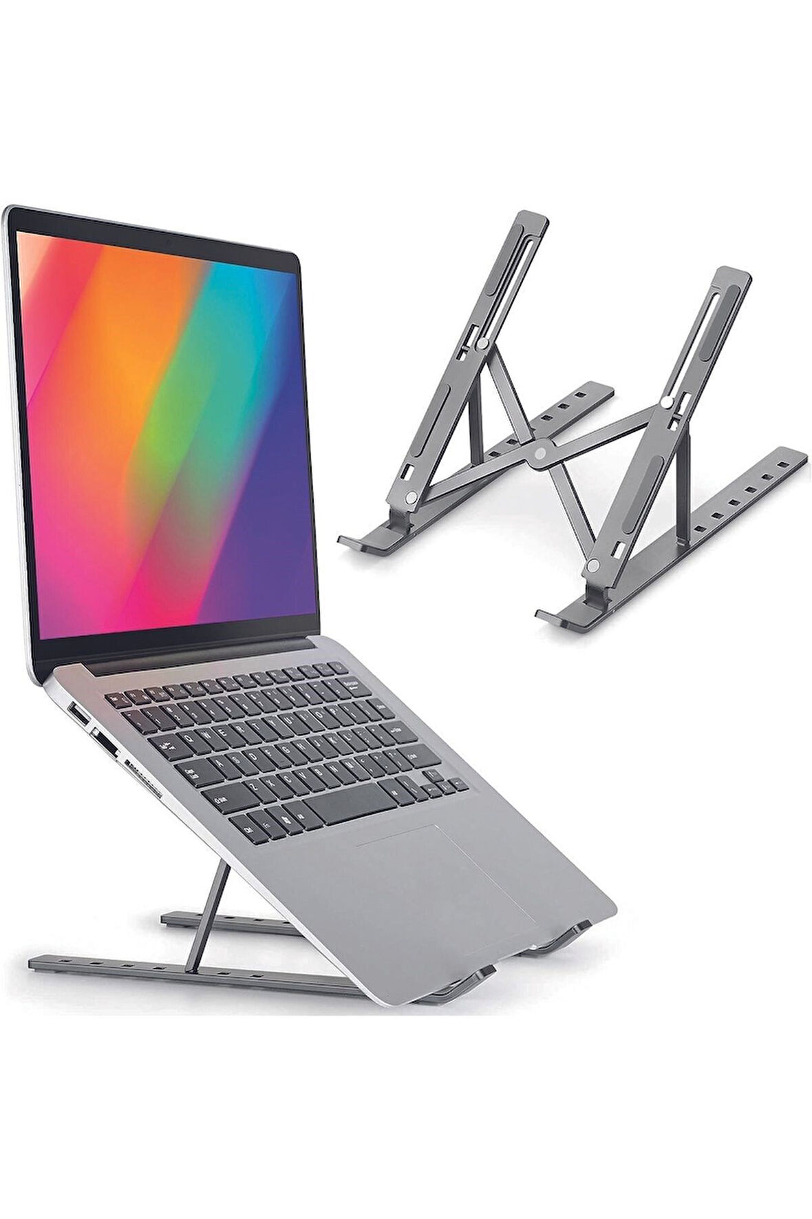 Telefon Notebook Laptop Macbook Yükseltici Stand Ayarlanabilir 1.Sınıf Paslanmaz Aleminyum Alışım