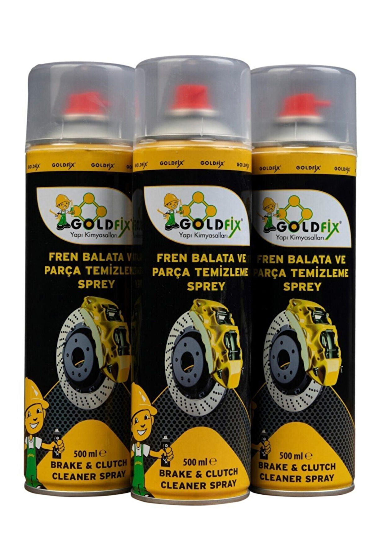 Goldfix Fren Balata ve Parça Temizleme Sprey 500 ml (350GR) x 3 Adet