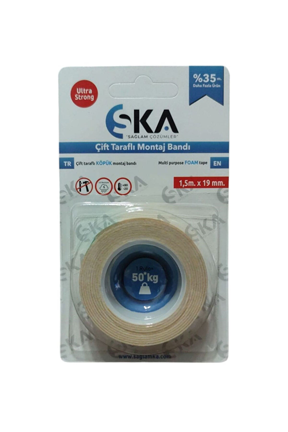 Sağlam KA Çift Taraflı Bant  Hotmelt Köpük 19mmx1,5m