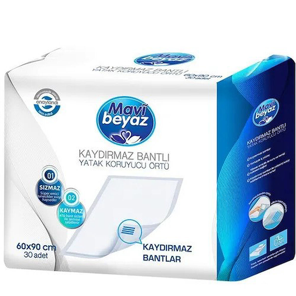 MAVİ BEYAZ BANTLI YATAK KORUYUCU 60*90 180 ADET