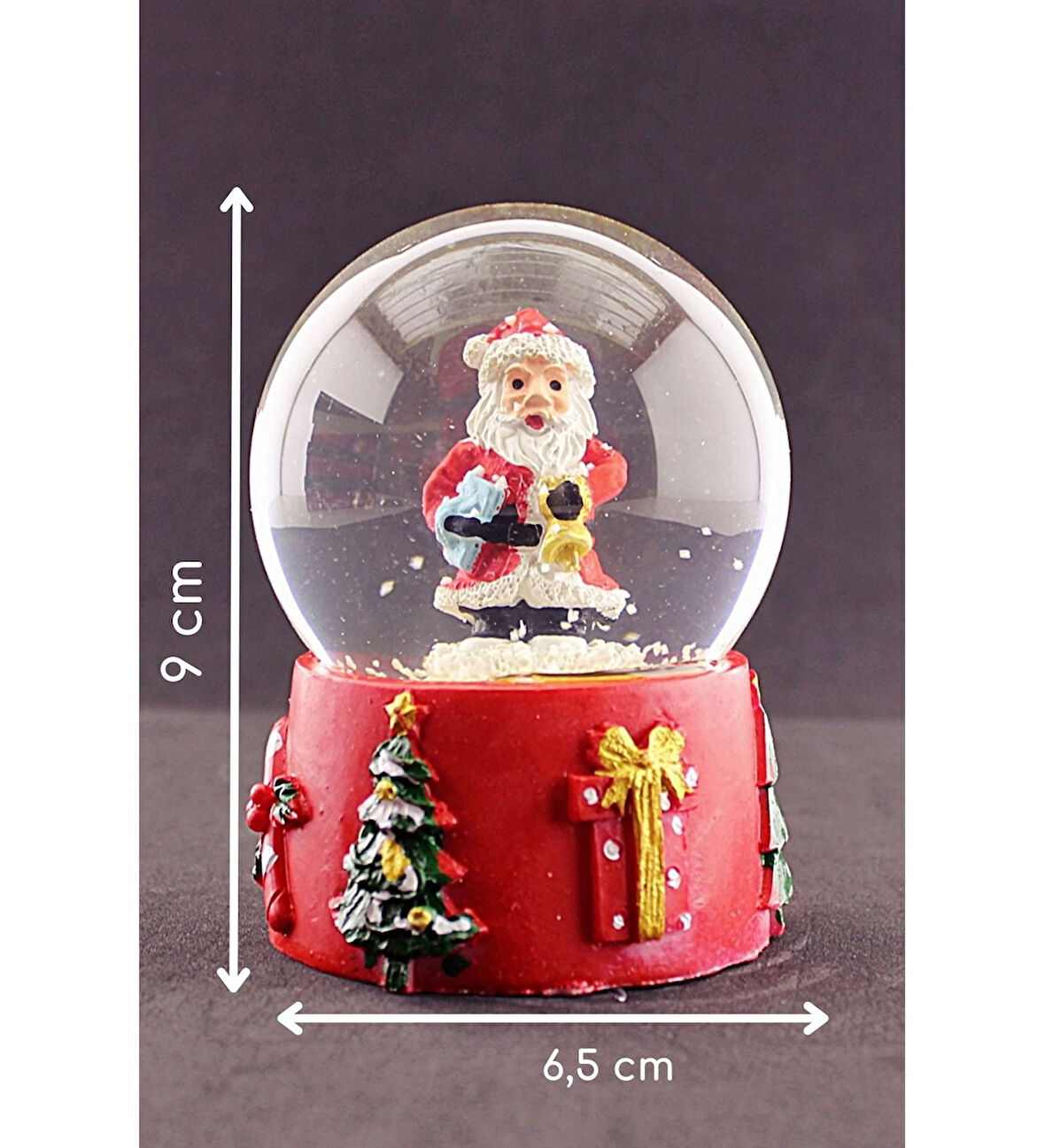 Sevgiliye Yeni Yıl Hediyesi 2025 Yeni Yıl Noel Baba Tasarımlı 9 cm Orta Boy Işıklı Kar Küresi