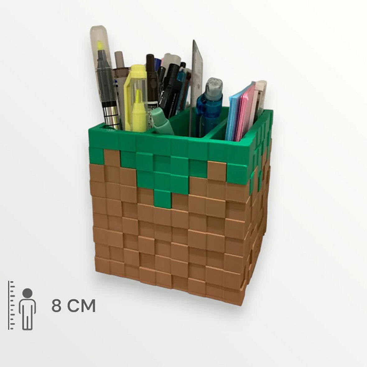 Minecraft Çim Blok Kalemlik Kalem Kutusu Figürü