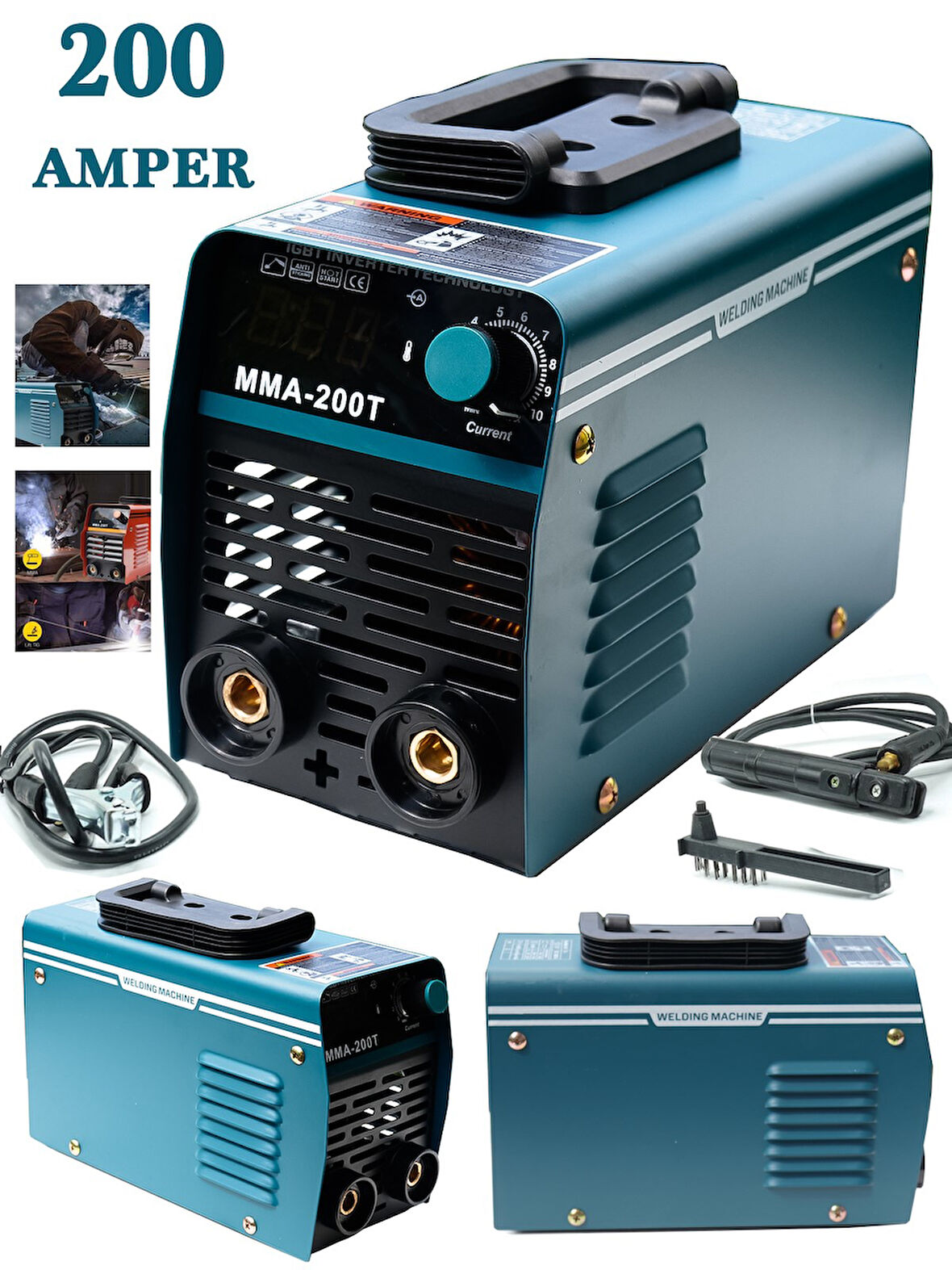 Rowermax PRO MMA-200T Amper Profesyonel Dijital Göstergeli Çift Kart Soğutmalı İnverter Kaynak Makin