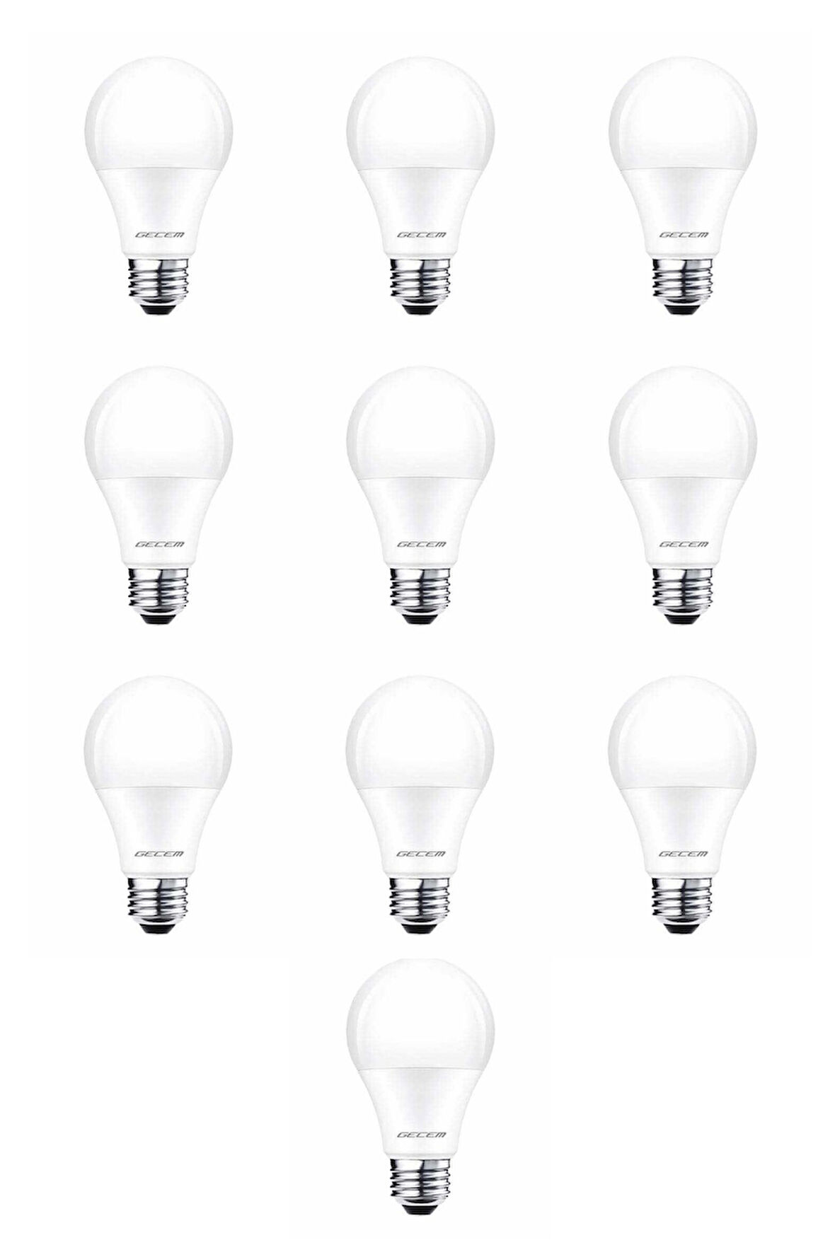 10 Adet Gecem 9W Led Ampul E27 Duy 3000K - Günışığı