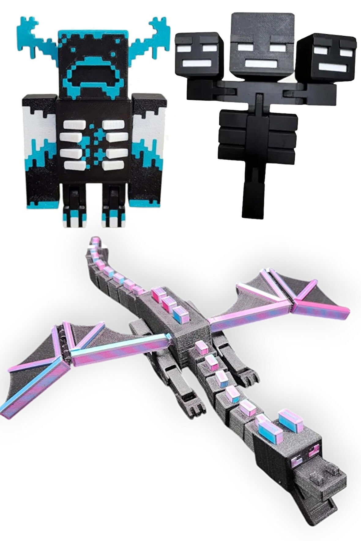 Minecraft Boss Savaşı Seti Warden Ender Dragon ve Wither Boss