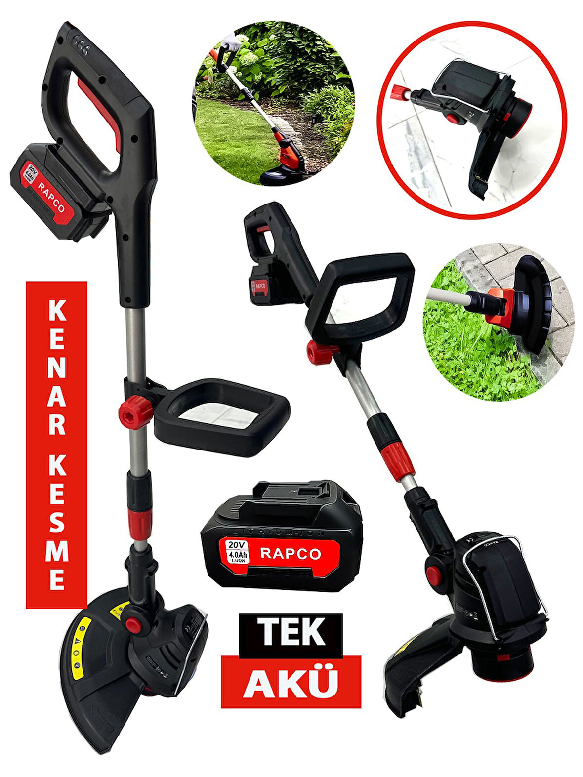 Germany Style Rapco Tek Akülü Kenar Kesme Ot Çim1000 Biçme Tırpan Makinesi Şarjlı