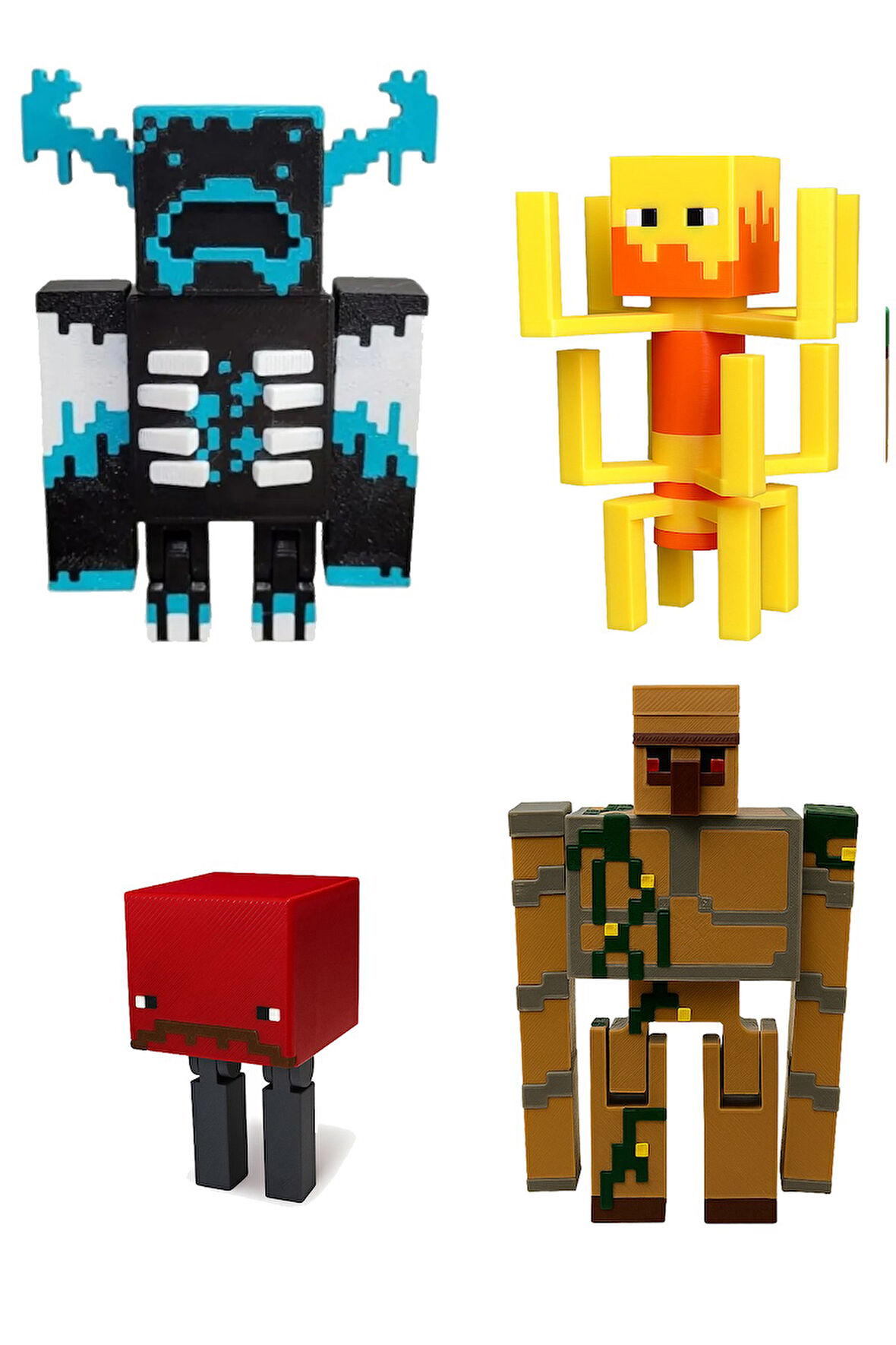 Minecraft Efsanevi Dörtlü Seti Blaze Warden Strider Golem