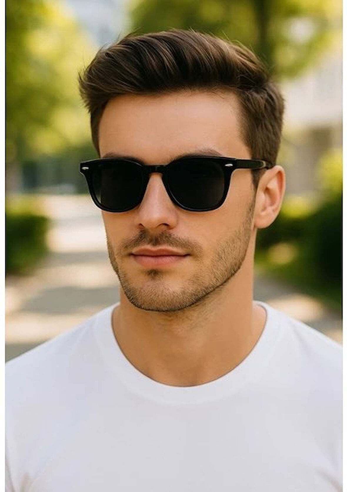 UV 400 Korumalı Polarize Siyah Çerçeve Detaylı Şık Stil Unisex Güneş Gözlüğü Metal Menteşeli Gözlük
