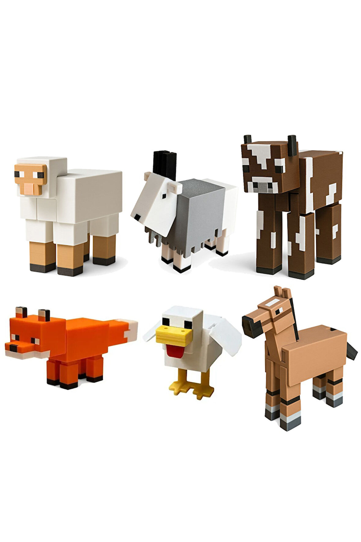 Minecraft PixelZoo Seti Koyun İnek Keçi Tilki Tavuk At