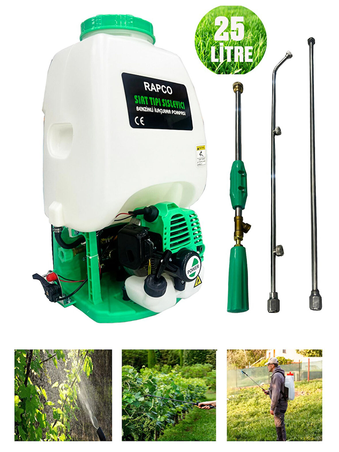 Germany Style Rapco 25 Litre Sırt Tipi Benzinli İlaçlama Sisleme Makinesi