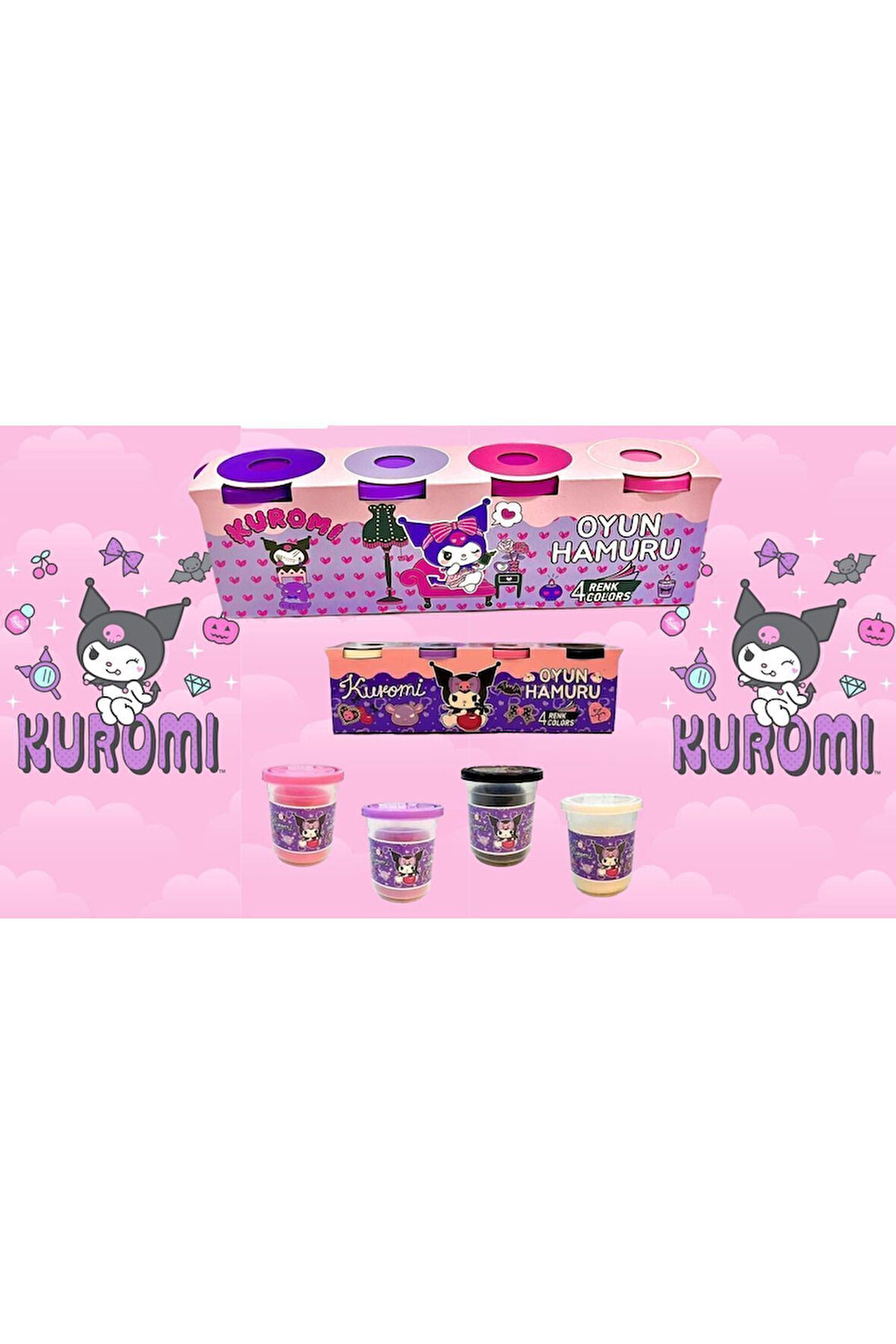 Lisanslı Sanrio Kuromi Oyun Hamuru 4 Renk