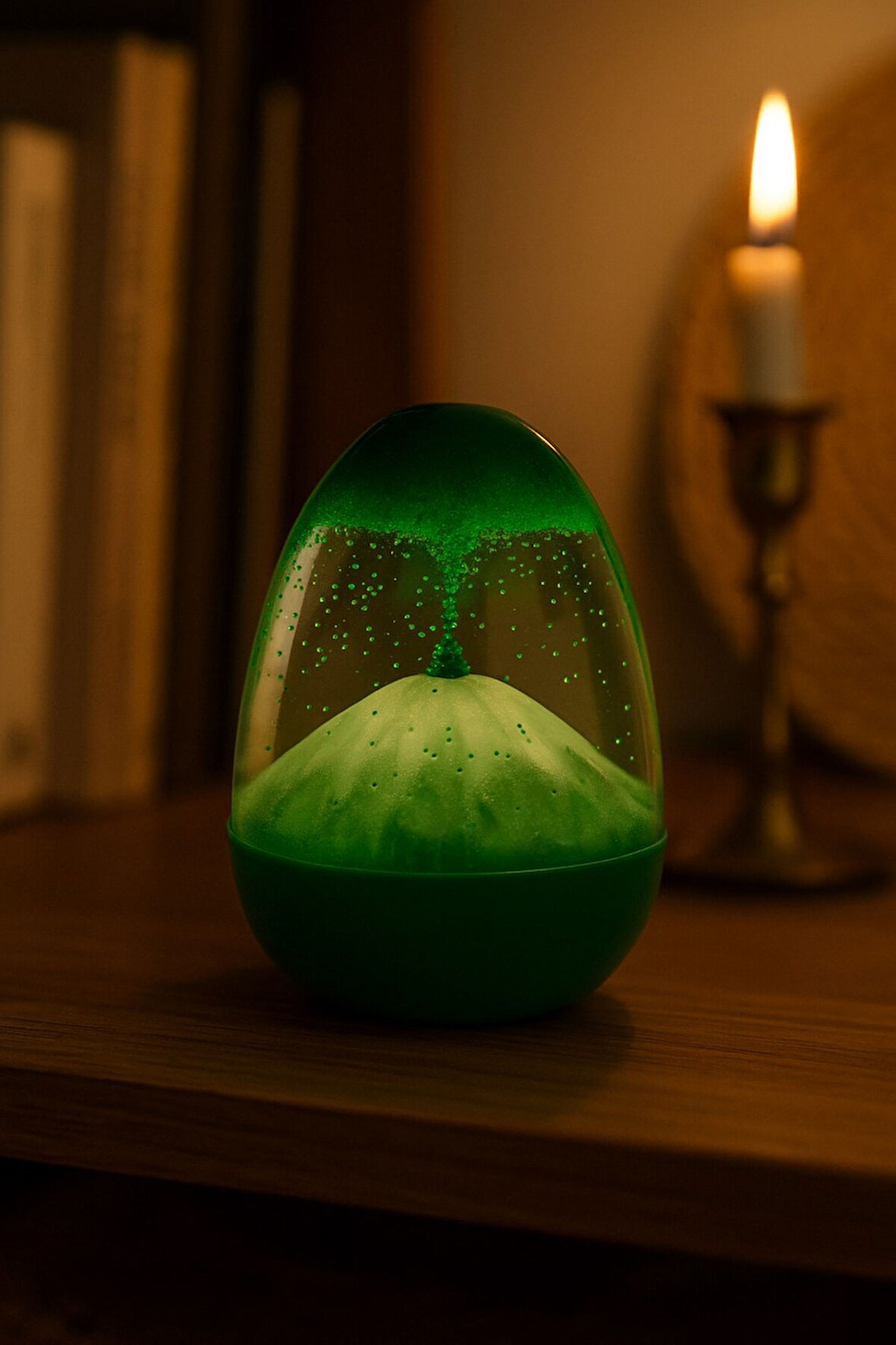 Ofisinize Masaüstü Dekorasyonu Yeşil Kum Saati Volkan Patlaması Efekti Ev Ofis Masa Üstü Hediyelik