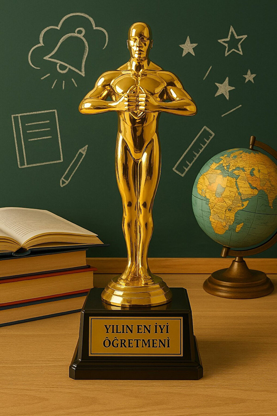 Sevgiliye Eşe Hediye Öğretmenler Gününe Anlam Katan Yılın En İyi Öğretmeni Oscarı Ödülü Biblosu