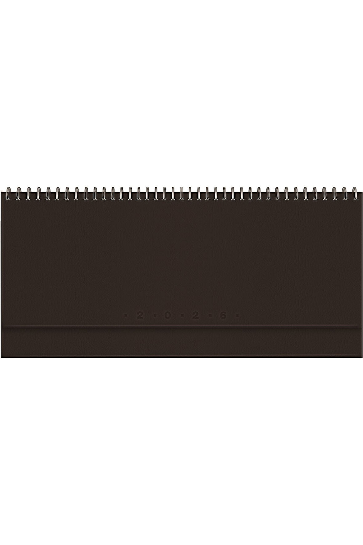 2026 504-GLK GLOBE Spiralli - Deri Sert Kapak 14X33 Haftalık Beyaz Masa Takvimi