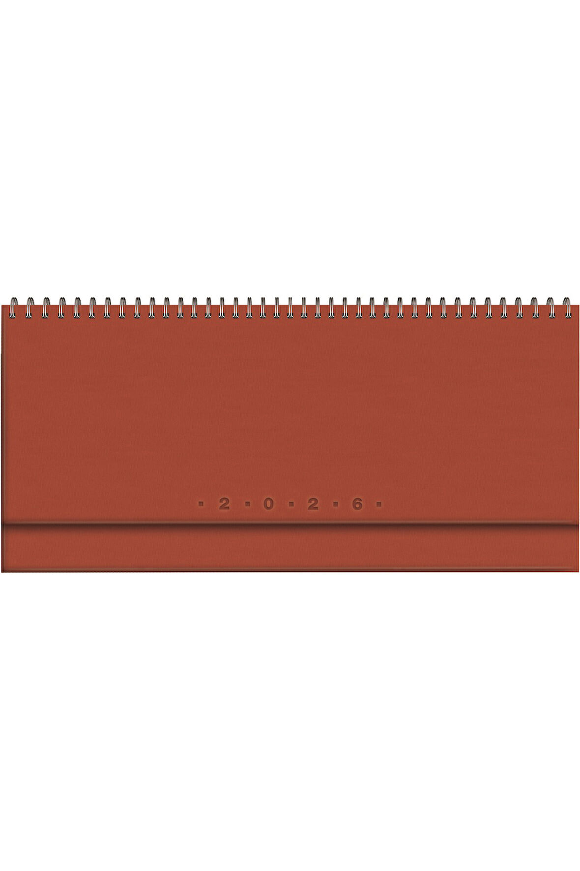 2026 504-GLK GLOBE Spiralli - Deri Sert Kapak 14X33 Haftalık Beyaz Masa Takvimi