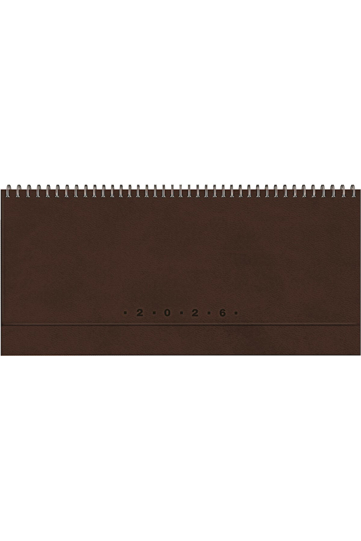 2026 504-GLK GLOBE Spiralli - Deri Sert Kapak 14X33 Haftalık Beyaz Masa Takvimi