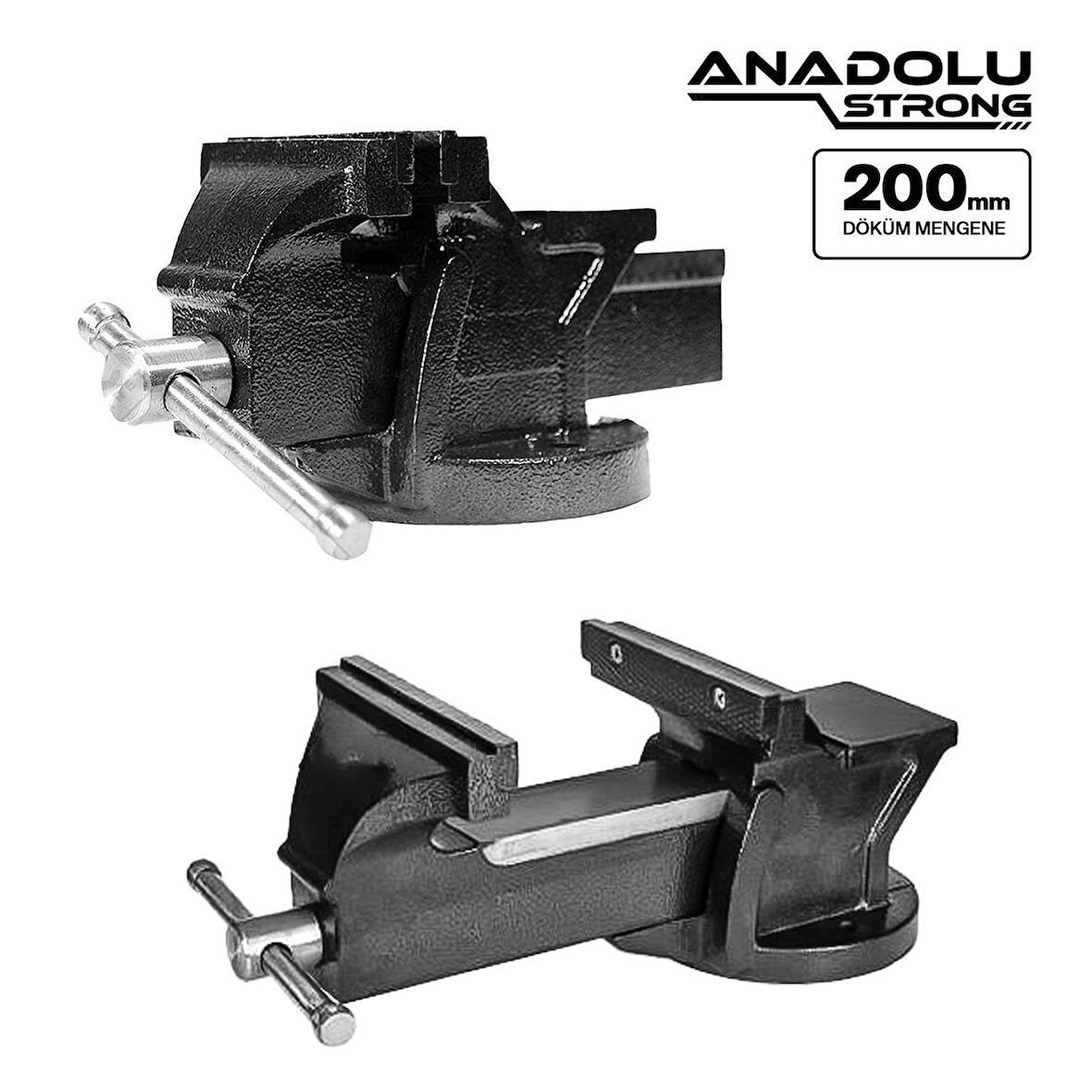 Anadolu Strong Büyük Boy 200mm 8" Dövme Çelik Sabit Tezgah Masa Mengenesi