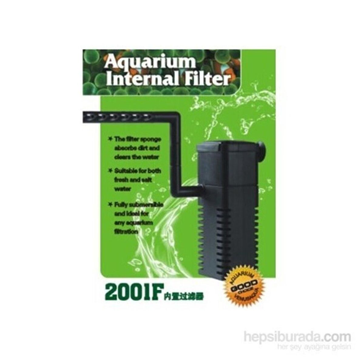 Venusaqua 2001f Akvaryum İç Filtre 300 Litre Saat