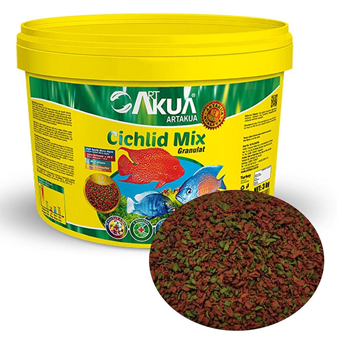ArtAkua Cichlid Mix Ciklet Balık Yemi 100-250 Gr