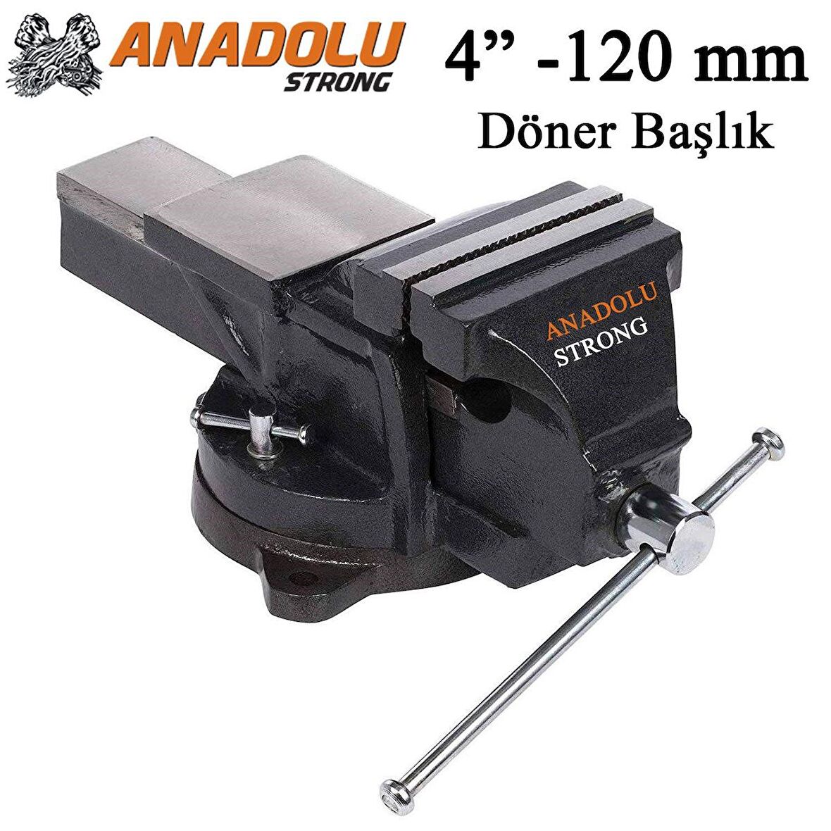 Büyük Boy 100mm 4" 360" Dönerli Taban Dövme Çelik Sabit Tezgah Masa Mengenesi