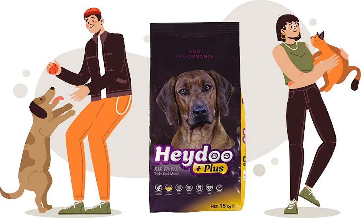 HEYDOO PLUS YETİŞKİN KÖPEK MAMASI 15 kg