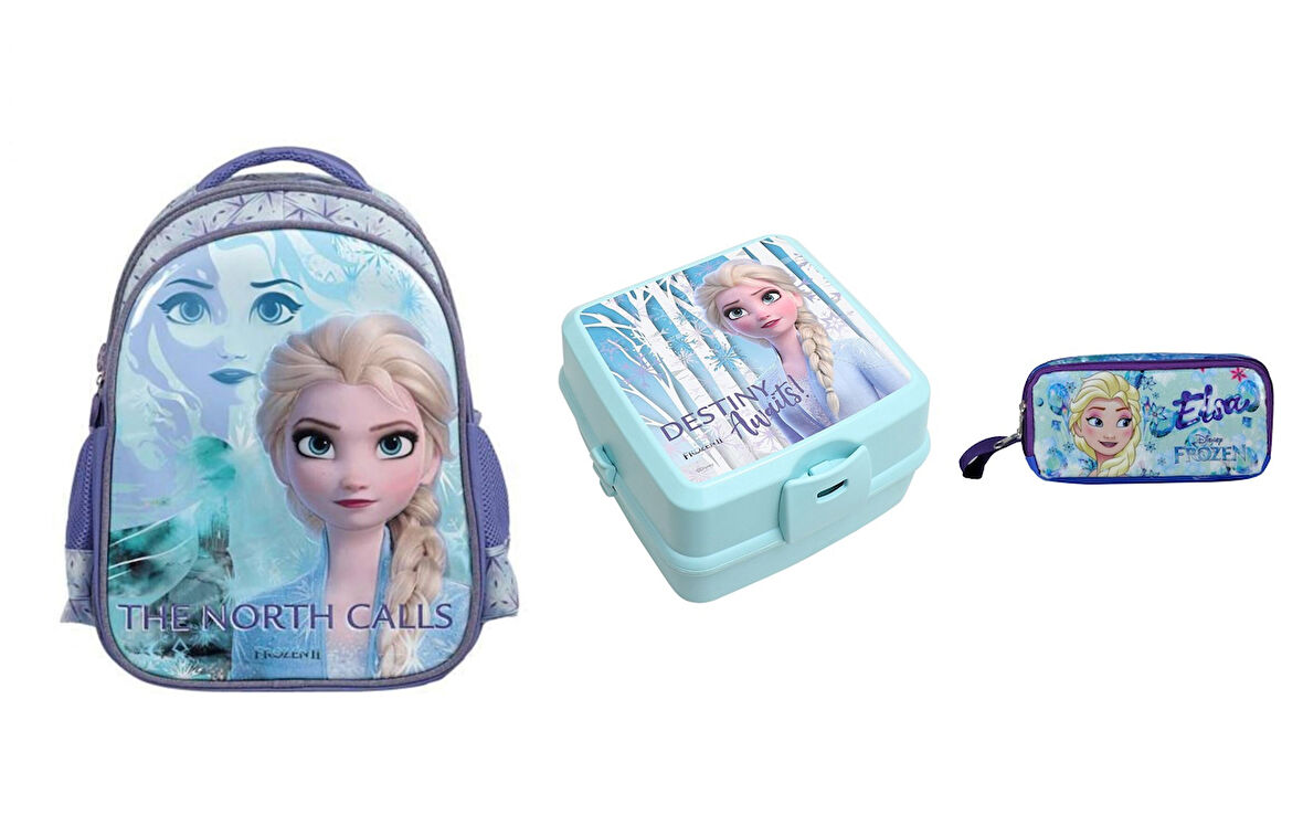 FROZEN 2-The North Calls Mavi Okul Çantası  ve Seti (3 PARÇA)