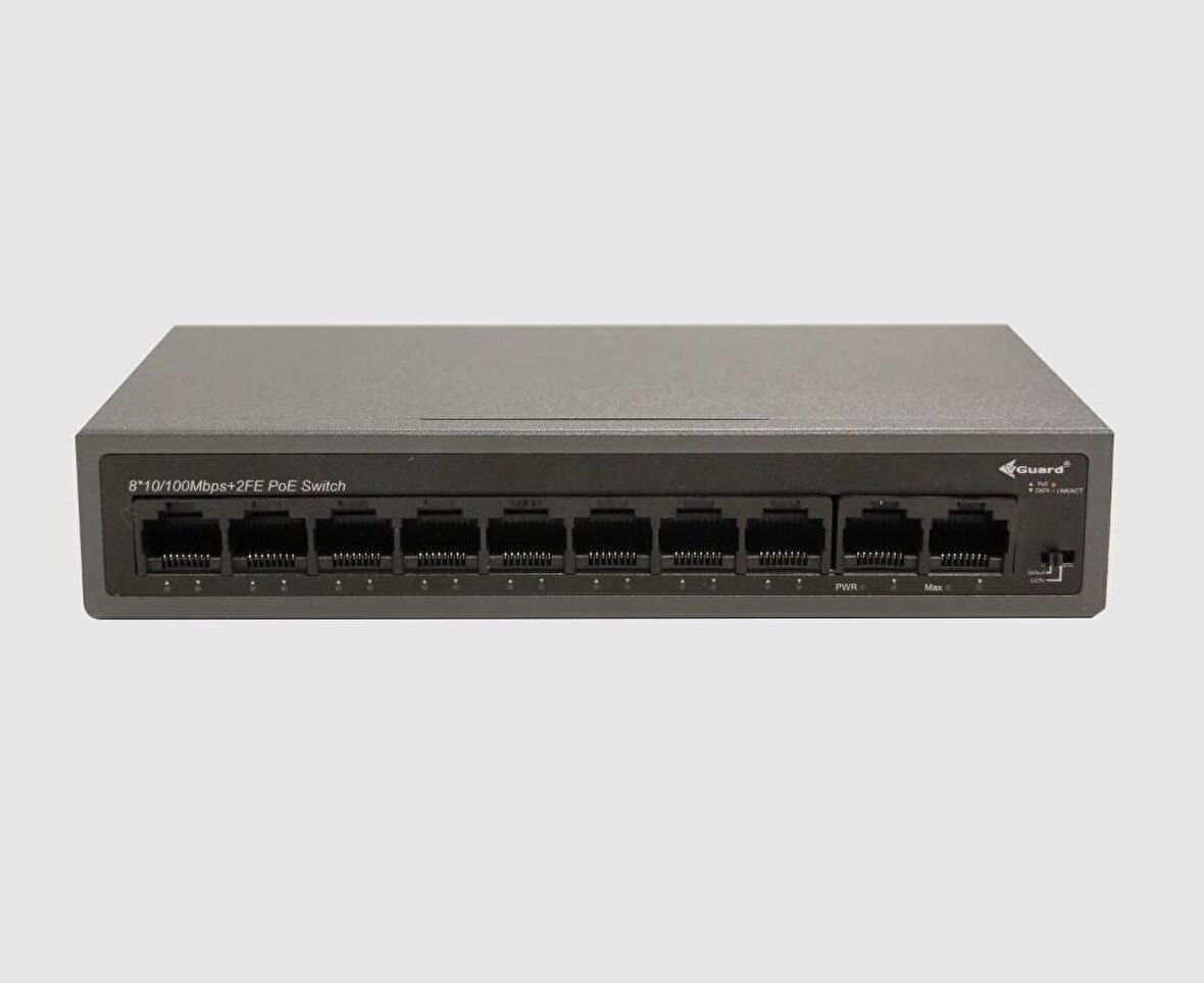 VGuard VG-SW1008P-60 8 Port PoE 2 Port Uplink Yönetilemeyen PoE Switch