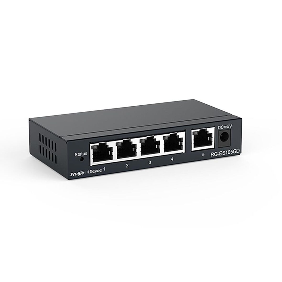 Ruijie Reyee RG-ES105GD 5 Port 10/100/1000 Gigabit Ethernet Tak Çalıştır Switch Metal Kasa