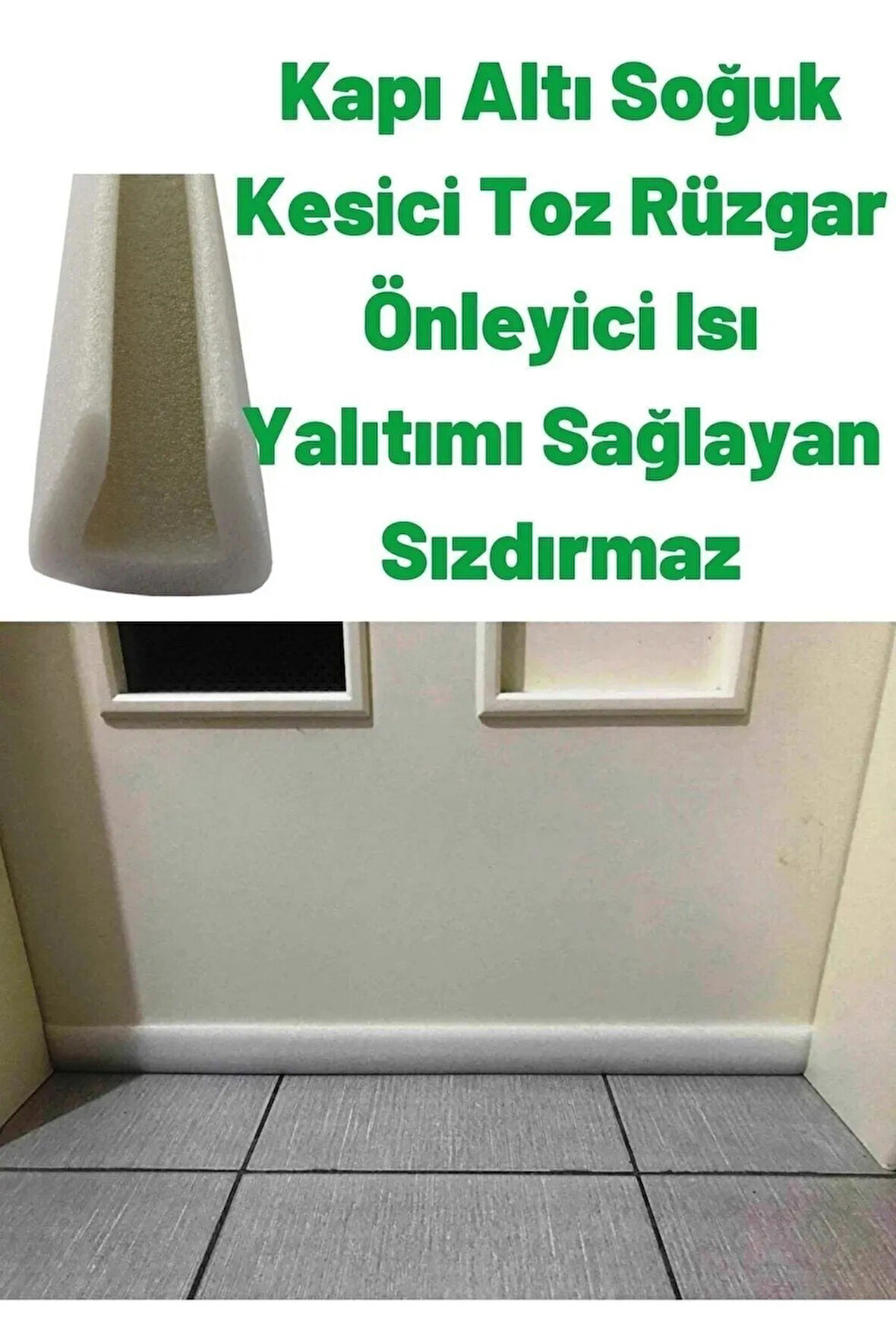 Ygt Ambalaj 10 adet Beyaz Geçmeli Kapı Altı Süngeri izolasyon soğuk hava kesici toz önleyici