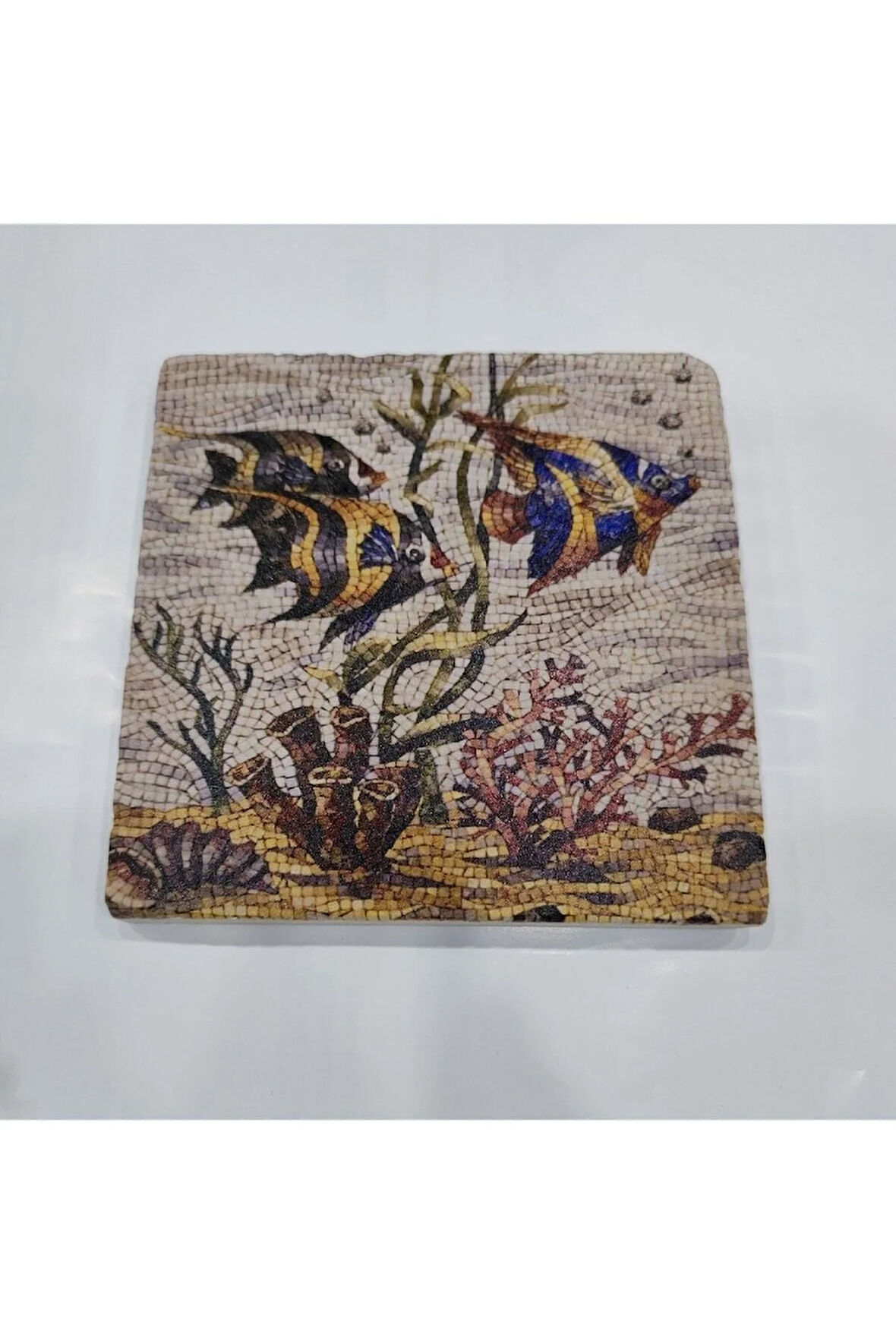 Dekoratif Figürlü Doğal Taş Banyo Gider Kapağı Süsü Tekli 10x10 Cm Model 39