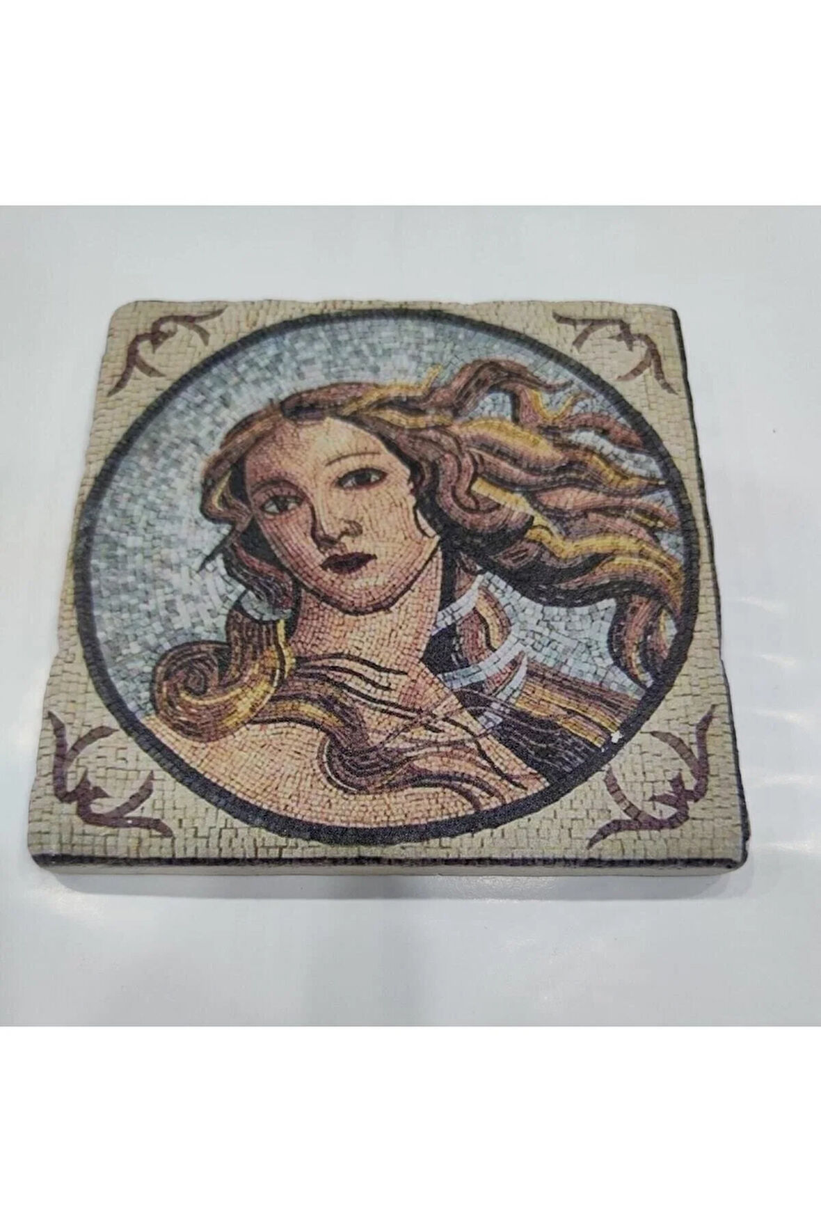 Dekoratif Figürlü Doğal Taş Banyo Gider Kapağı Süsü Tekli 10x10 Cm Model 38