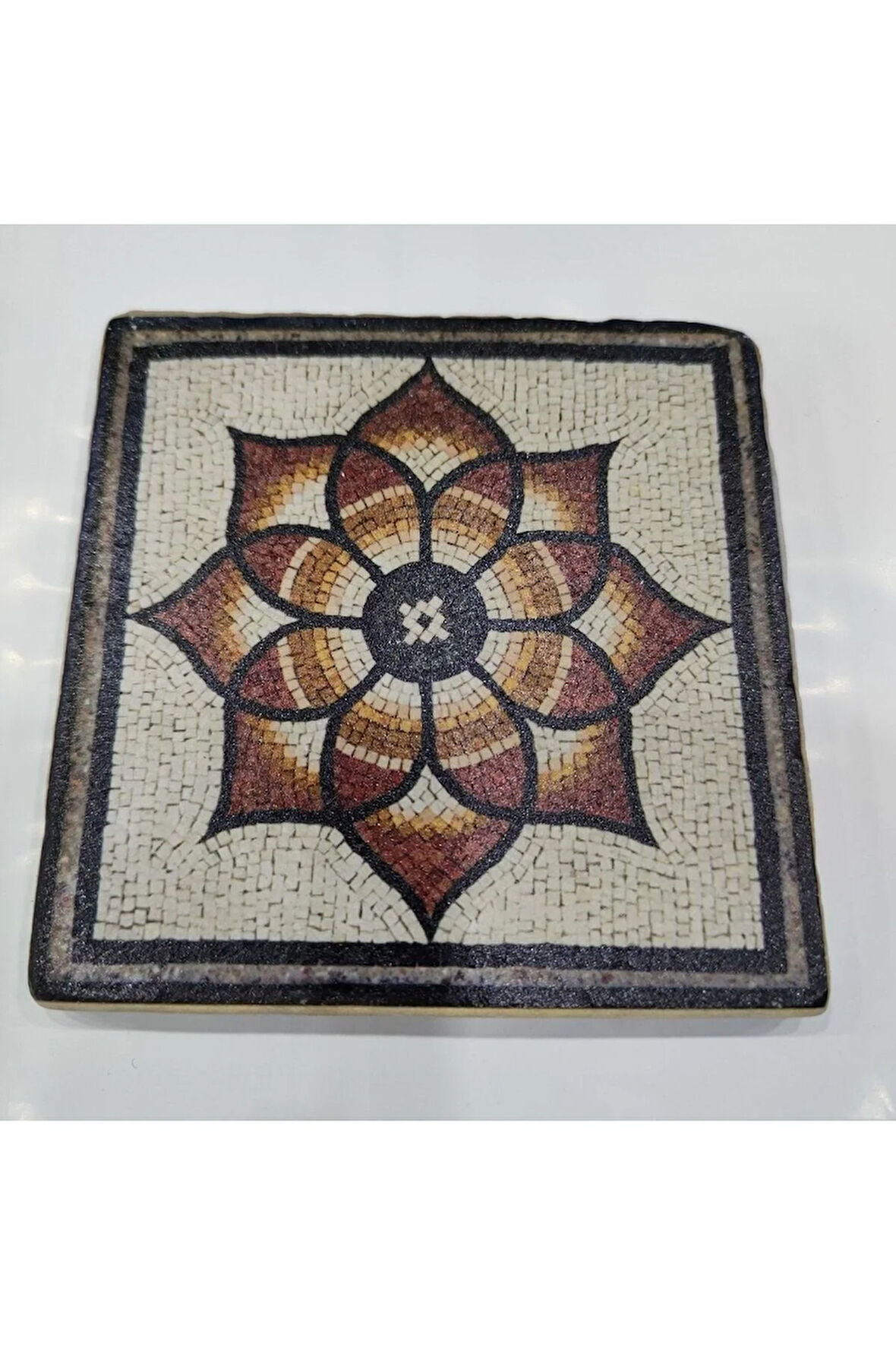 Dekoratif Figürlü Doğal Taş Banyo Gider Kapağı Süsü Tekli 10x10 Cm Model 37