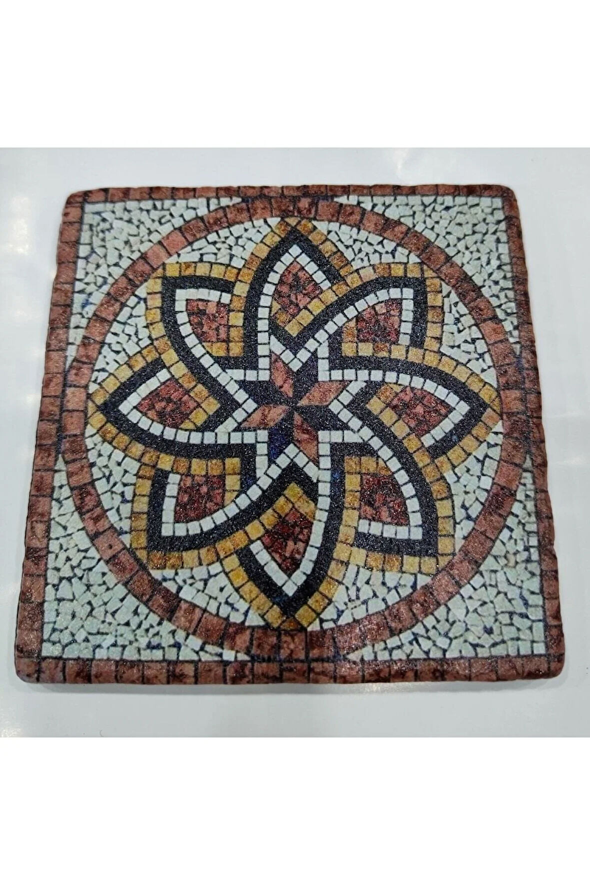 Dekoratif Figürlü Doğal Taş Banyo Gider Kapağı Süsü Tekli 10x10 Cm Model 46