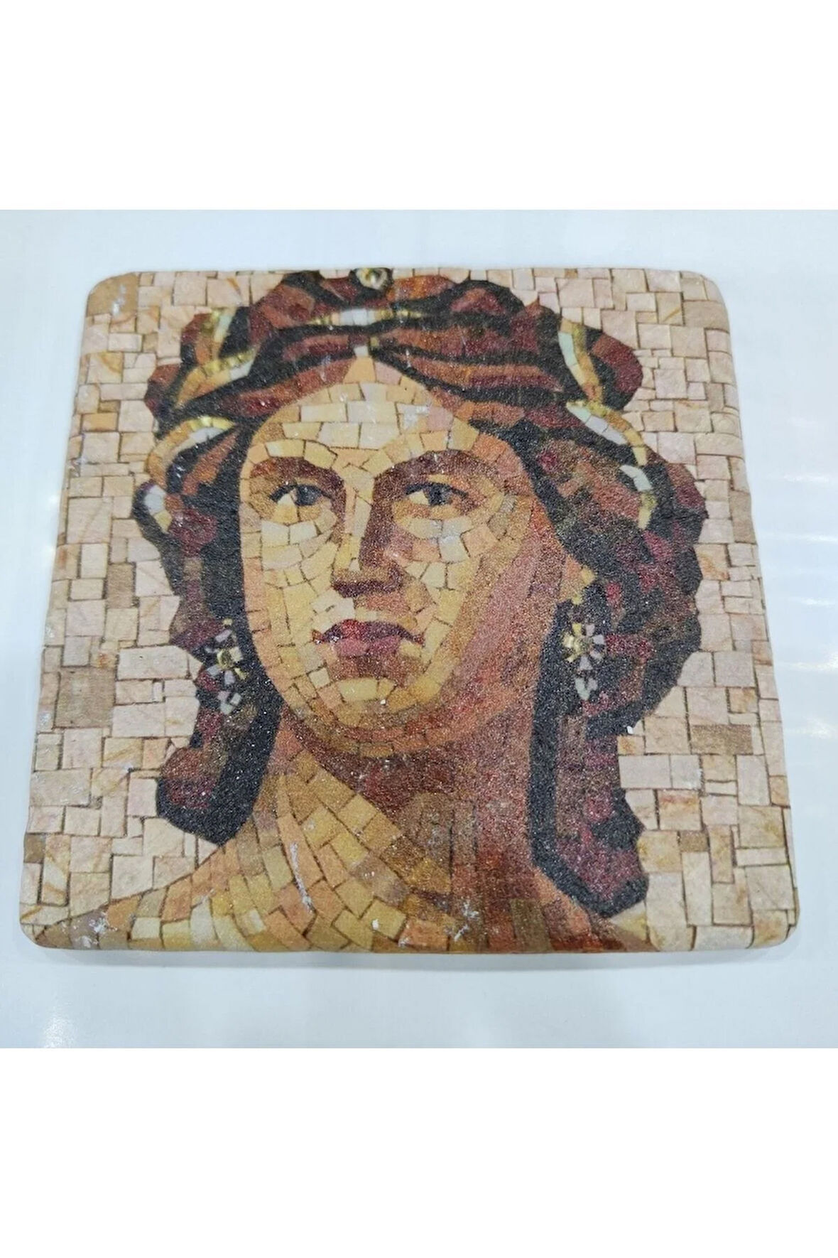 Dekoratif Figürlü Doğal Taş Banyo Gider Kapağı Süsü Tekli 10x10 Cm Model 49