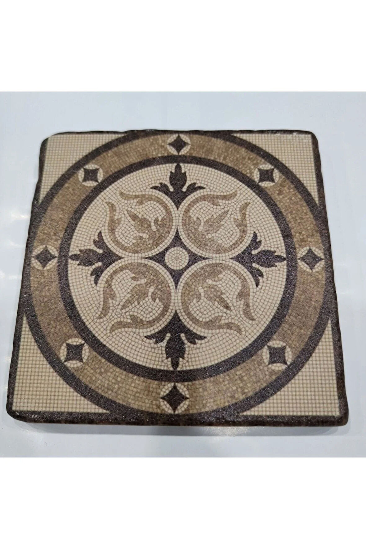 Dekoratif Figürlü Doğal Taş Banyo Gider Kapağı Süsü Tekli 10x10 Cm Model 41