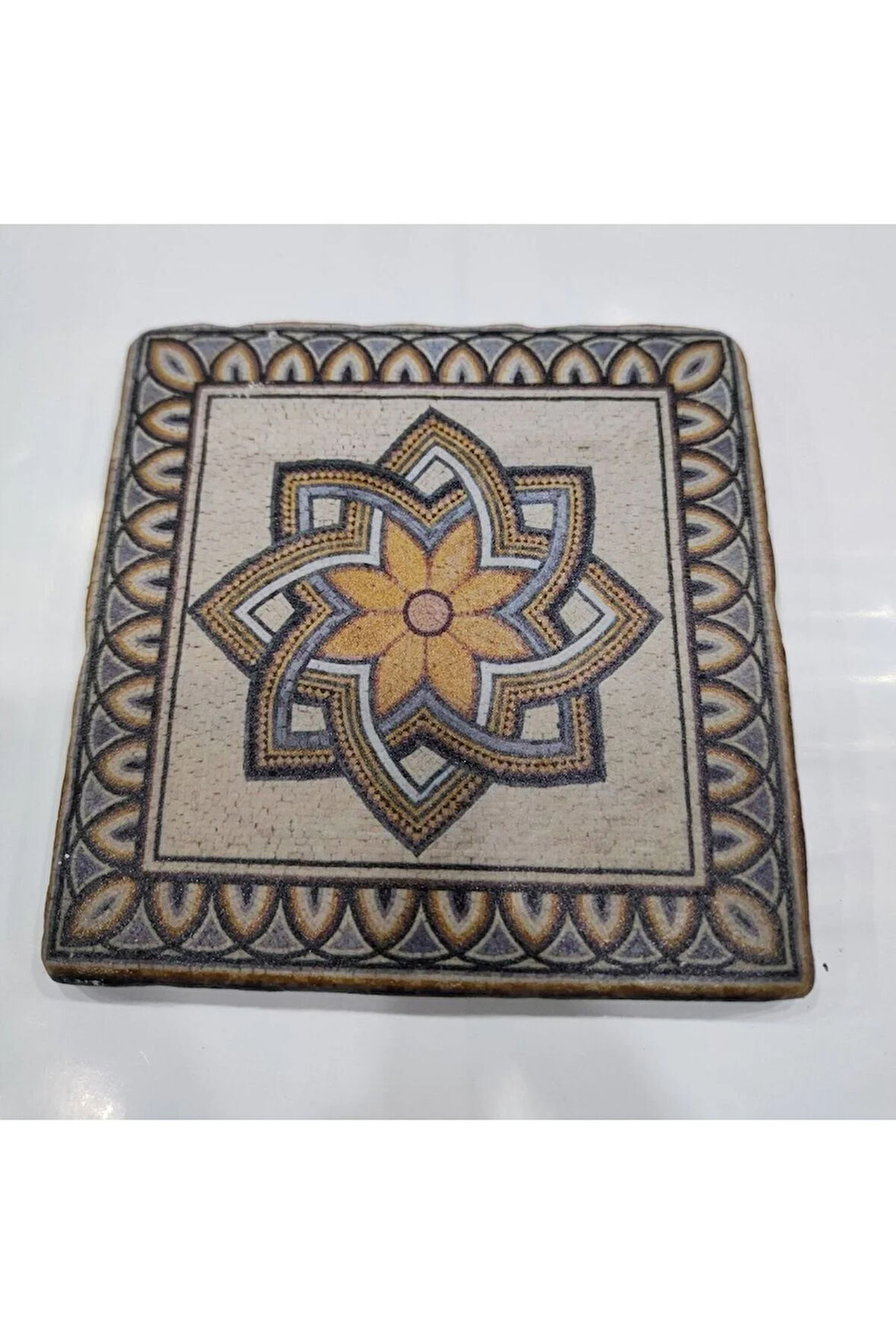 Dekoratif Figürlü Doğal Taş Banyo Gider Kapağı Süsü Tekli 10x10 Cm Model 54