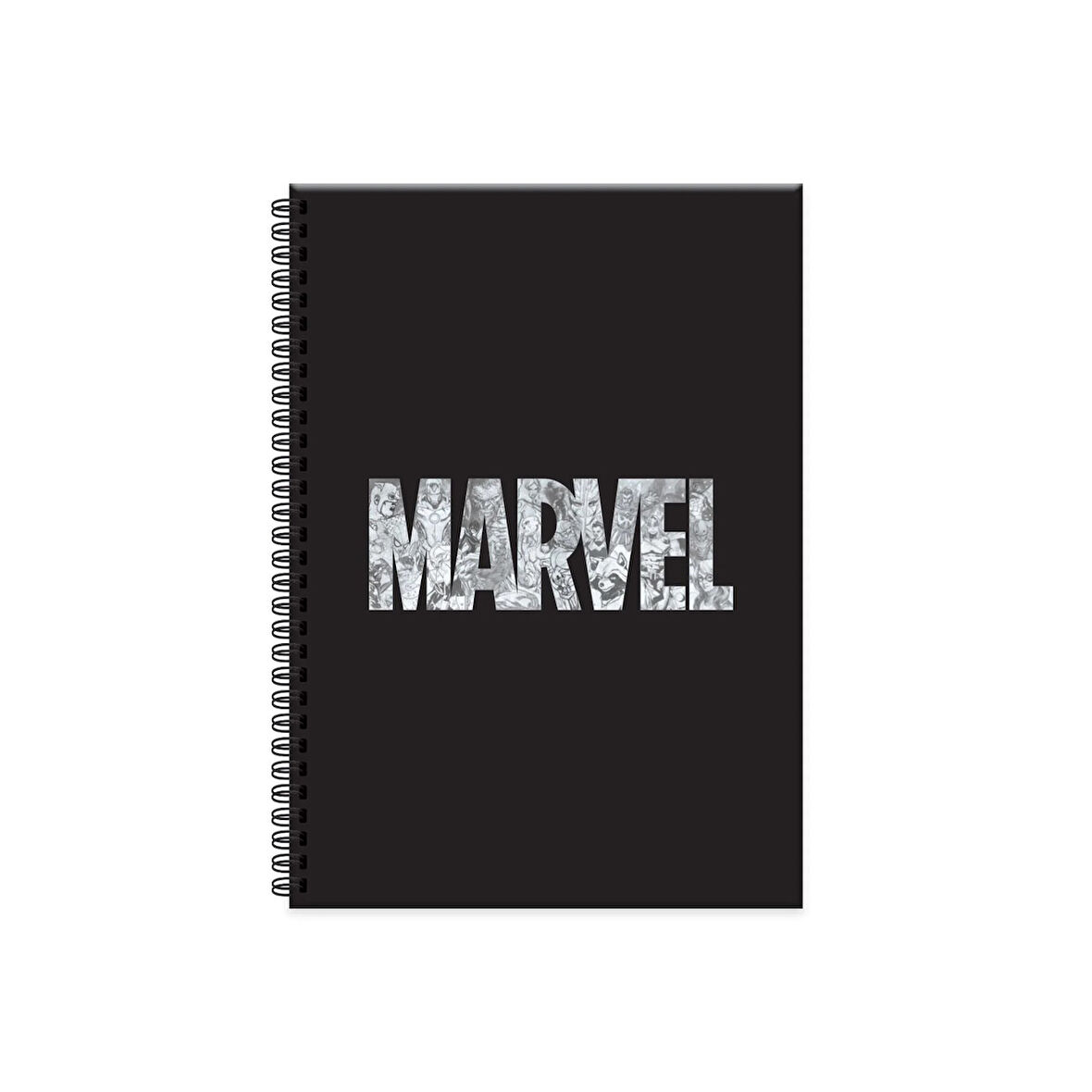 Keskin Color Marvel Spiralli Not Defteri, Sert Kapak, Kareli, 100 Yaprak, (17x24 cm), Siyah