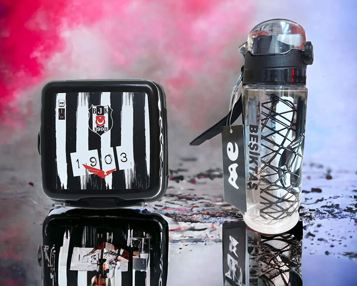 Beşiktaş Beslenme Kabı ve Su matarası SET