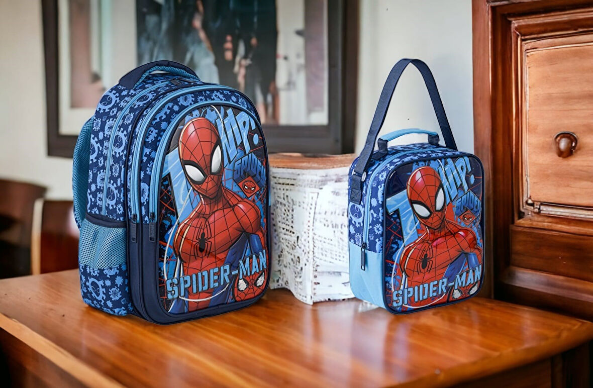 Spıderman Ilkokul Çantası Trıo Stand Tall ve Beslenme Çantası