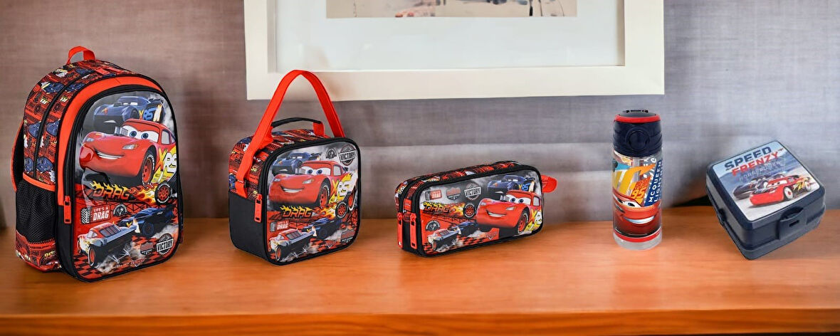 Erkek Çocuk Cars Hawk Victory İlkokul Çantası OKUL SETİ(5 PARÇA)
