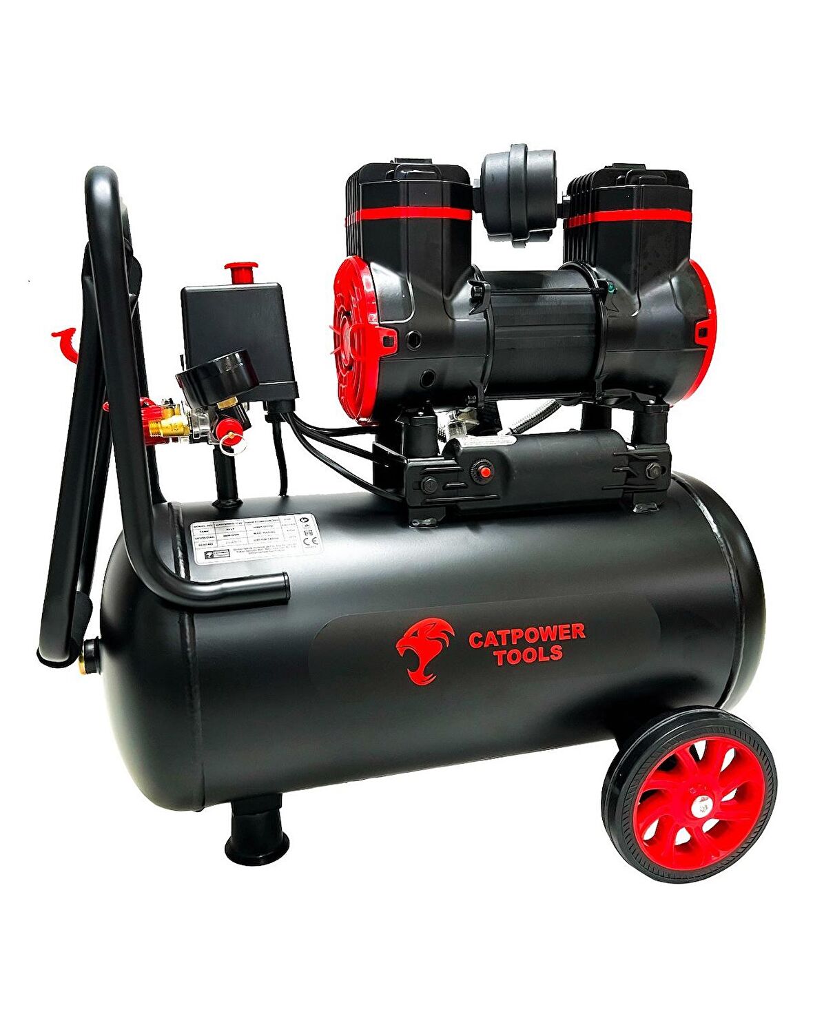 Catpower 24 Litre Sessiz Hava Kompresörü 1.5 Hp Bakır Sargı Motor 8 Bar